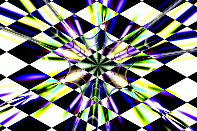 Rainbow Checkered Neon Tunnel VJ Loop 60fps Screensaver (3:2)